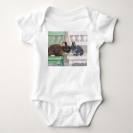 Body de Jersey para Bebê - Dois Coelhinhos Adoráve