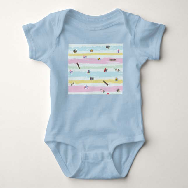 Body de Jersey para Bebê – Esportes e Listras Past (Frente)