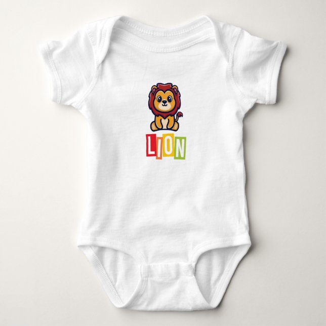 Body de Jersey para Bebê Leão (Frente)
