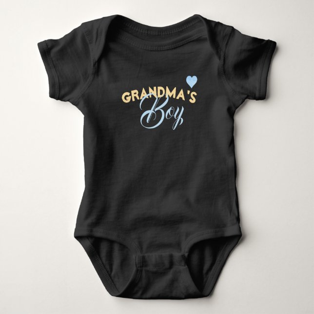 Body de Jersey para Bebê - Vovó's Menino (Frente)