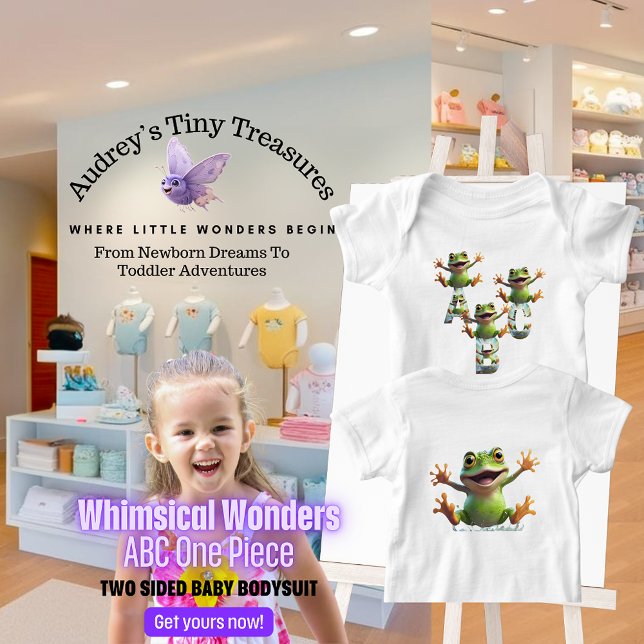 Body de Manga Curta Whimsical Wonders para Bebê (Criador carregado)