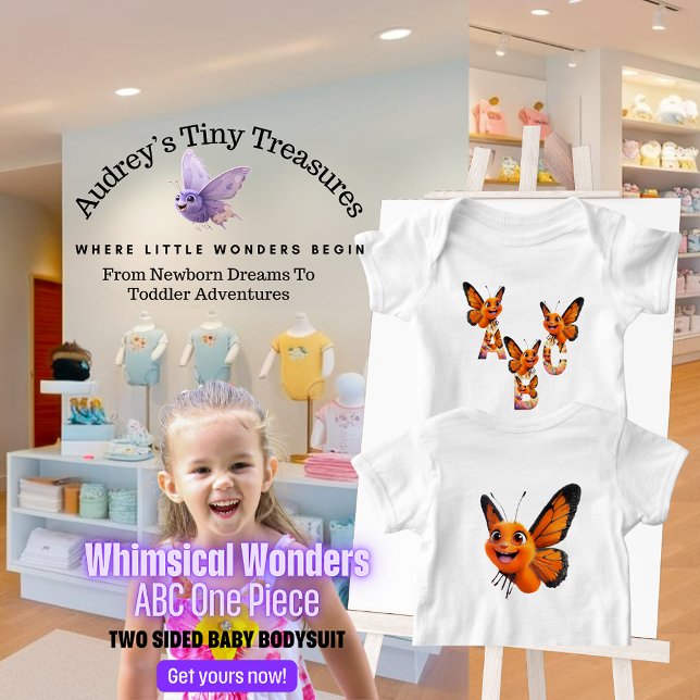 Body de Manga Curta Whimsical Wonders para Bebê (Criador carregado)
