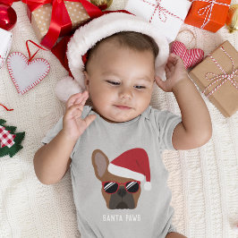 Body de Natal Vermelho Fawn para Bebê Bulldog Fran