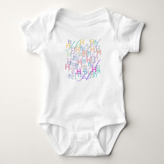 Body "H" Confetes de Letras para Bebê (Frente)