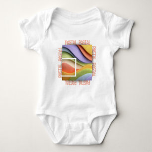 Body ou Camiseta Bebê Ondas Arco-Íris Pastel