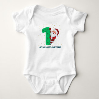 Body Para Bebê 1º Bebê de Natal 