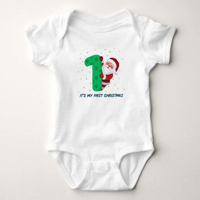 Body Para Bebê 1º Bebê de Natal  (Frente)