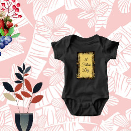 Body Para Bebê 1º Dia dos Pais - Caligrafia Moderna com Espirais 