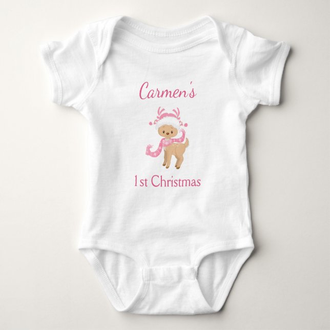 Body Para Bebê 1º Natal do Rena  (Frente)