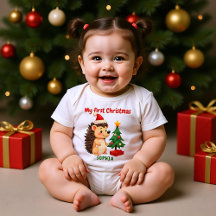 🎄1º Natal, texto personalizado, Prickle Me Festiv