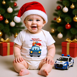 Body Para Bebê 1º Natal, texto personalizado, Vroom para as Festi