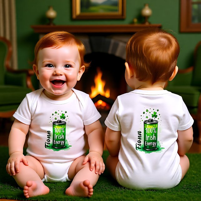 Body Para Bebê 100% Irish Energy for Fully Charged Charmers (100% Irish Energy for Fully Charged Charmers Baby Bodysuit)