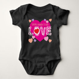 Body Para Bebê 100% made from LOVE pink hearts