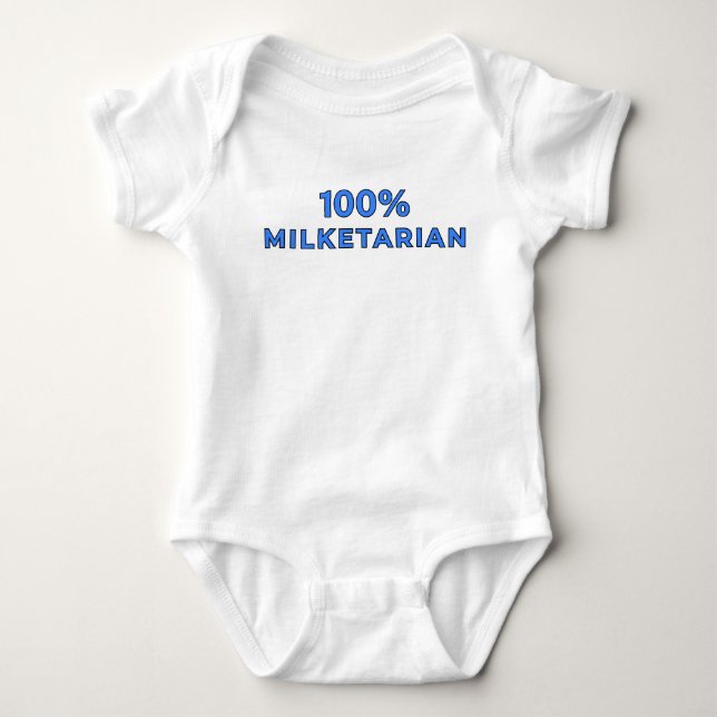 Body Para Bebê 100% Milketarian - Azul (Frente)
