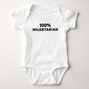 Body Para Bebê 100% Milketarian - Preto