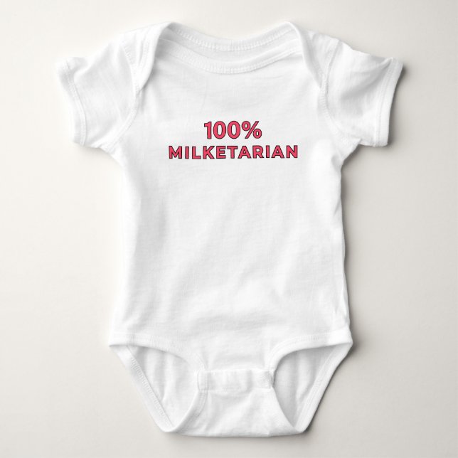 Body Para Bebê 100% Milketariano - Rosa (Frente)