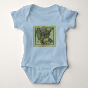 Body Para Bebê 1848 Mapa Thunot Duvotenay: Estados Unidos & Méxi