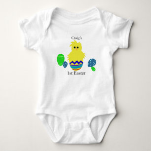 Body Para Bebê 1Páscoa Pintinho Amarelo-rua Ovos PERSONALIZADOS