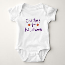 Body Para Bebê 1rua de Halloween Boo Ghost Purple Cute Personaliz