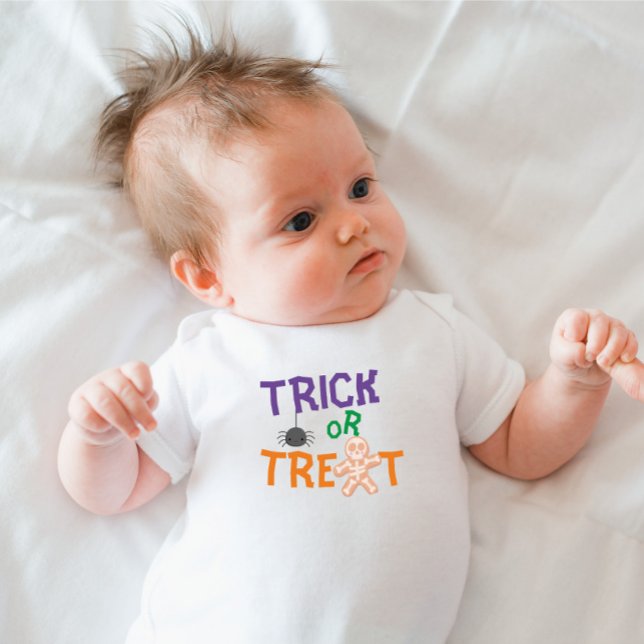 Body Para Bebê 1rua de Truque ou Tratamento de Corte Halloween (1st Halloween Trick or Treat baby bodysuit)
