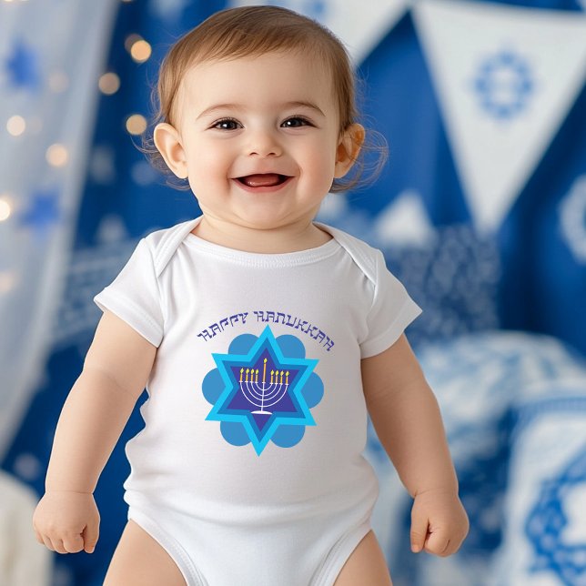 Body Para Bebê 1rua Hanukkah (1st Hanukkah Baby Bodysuit)