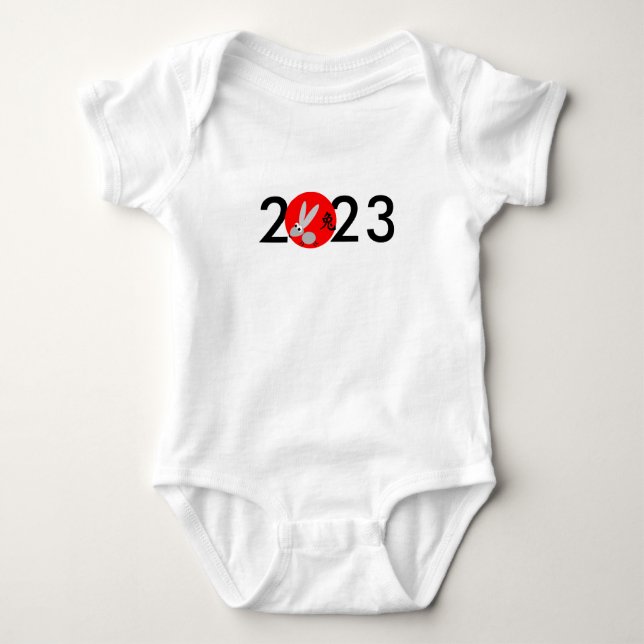 Body Para Bebê 2023 Ano da Roupa do Bebê do Coelho (Frente)