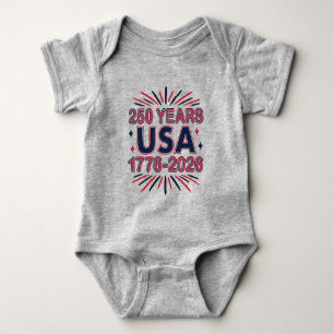 Body Para Bebê 250 Anos EUA   1776-2026 Semiquincentenário