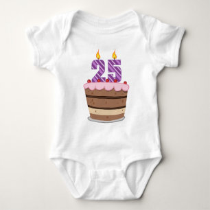 Body Para Bebê 25 anos de idade no Bolo de Aniversário