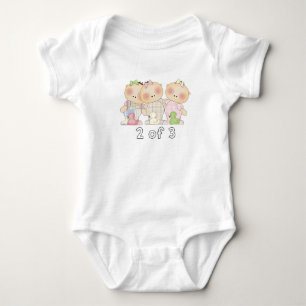 Body Para Bebê 2 3 da objectiva tripla Cuties