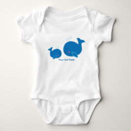 Body Para Bebê 2 Baleias Azuis Bebê Personalizado Um peça