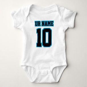 Body Para Bebê 2 Side WHITE BLACK BLUE Bodycase Futebol Jersey