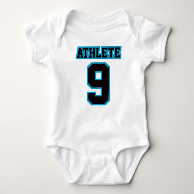 Body Para Bebê 2 Side WHITE BLACK BLUE Romper Futebol Jersey (Frente)