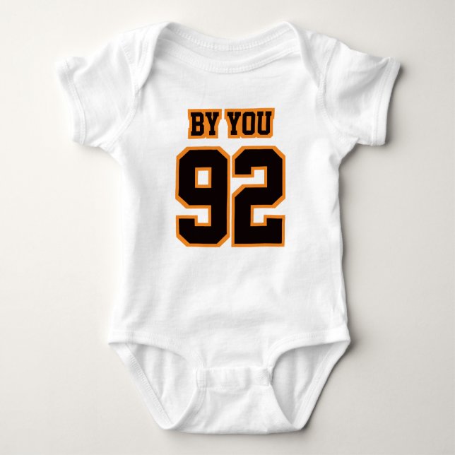 Body Para Bebê 2 Side WHITE BLACK ORANGE BodyPROCESSO Jersey (Frente)