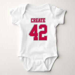 Body Para Bebê 2 Side WHITE CRIMSON SILVER Futebol Jersey Outfit