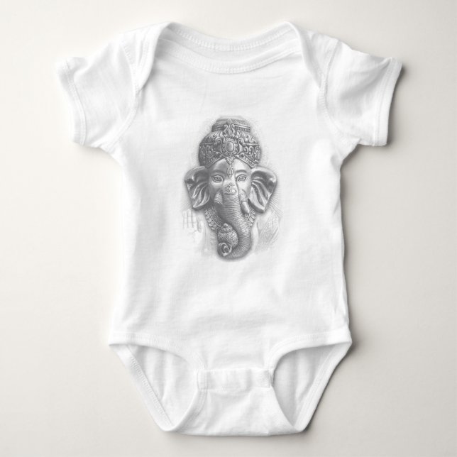 Body Para Bebê 3d Lord Ganesha - Om (Frente)