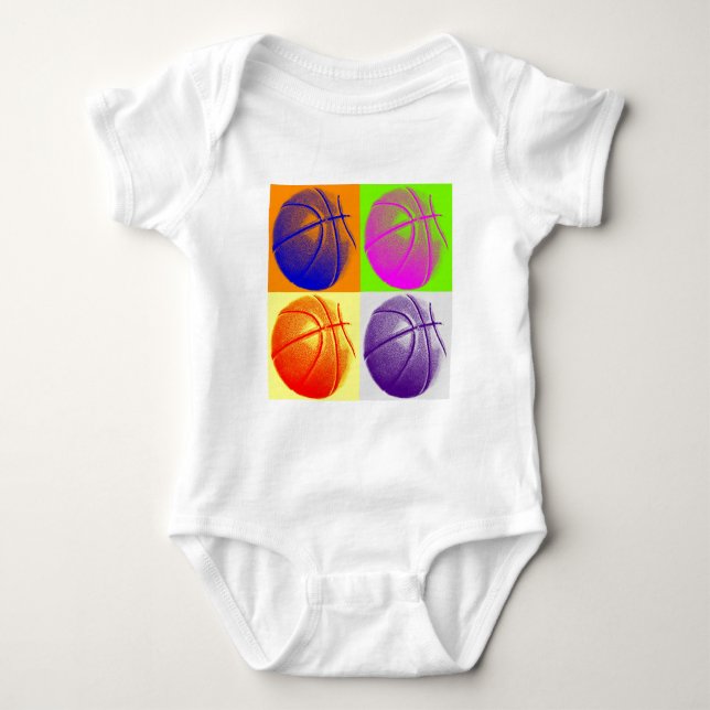 Body Para Bebê 4 Cores de basquete de Pop (Frente)