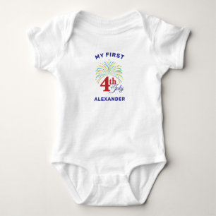 Body Para Bebê 4 de julho Bebê de fogos de artifício patrióticos