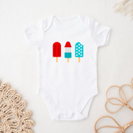 Body Para Bebê 4 de julho Popsicles Patrióticos Bebês Roupa de Be