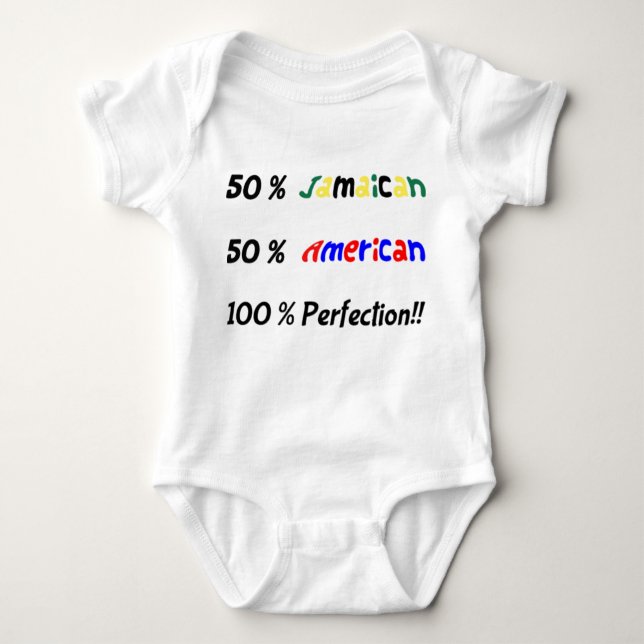 Body Para Bebê 50/50 veste jamaicana e americana do bebê da (Frente)