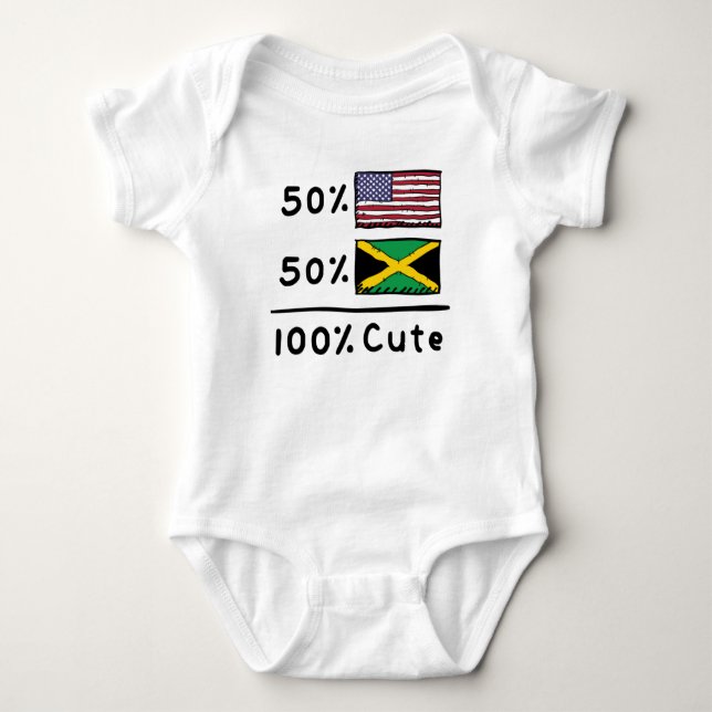 Body Para Bebê 50% americano 50% jamaicano 100% cubano Jamaica F (Frente)