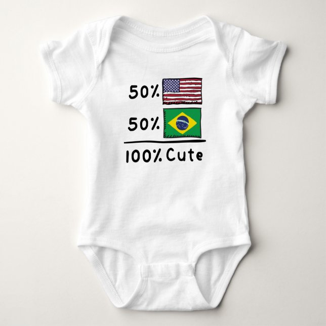 Body Para Bebê 50% americanos 50% brasileiros 100% cubanos Brasil (Frente)
