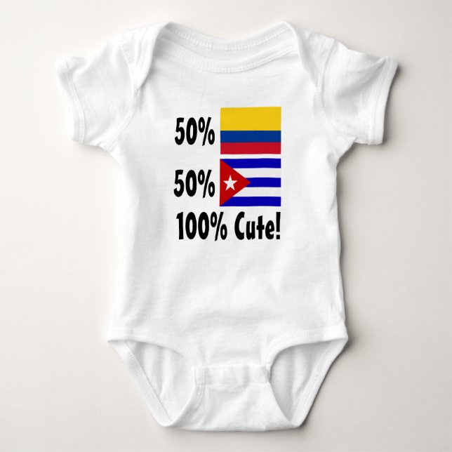 Body Para Bebê 50% colombiano 50% cubano 100% (Frente)