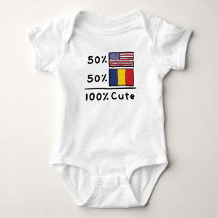 Body Para Bebê 50% dos americanos 50% romenos 100% Cute Romênia