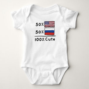 Body Para Bebê 50% dos americanos 50% russos 100% Rússia Cuta Ba