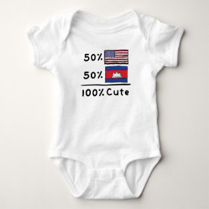 Body Para Bebê 50% dos EUA 50% Camboja 100% Cute Camboja EUA