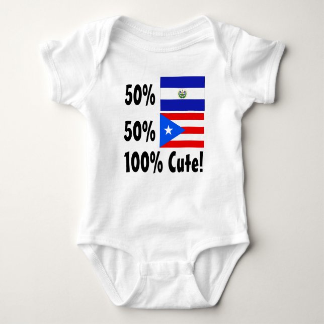 Body Para Bebê 50% Saldavorian 50% Puerto Rico 100% bonito (Frente)