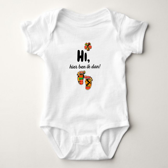 Body Para Bebê #5 African print Baby Bodysuit - Hierb ben ik (Frente)