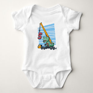 Body Para Bebê 5 anos 5 Birthday Mobile Crane Dinosaur