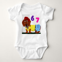 Body Para Bebê 6 7 Dachshund in funny clothes baby bodysuit