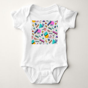 Body Para Bebê 80s Brilhante Verificado: Vintage Geométrico.